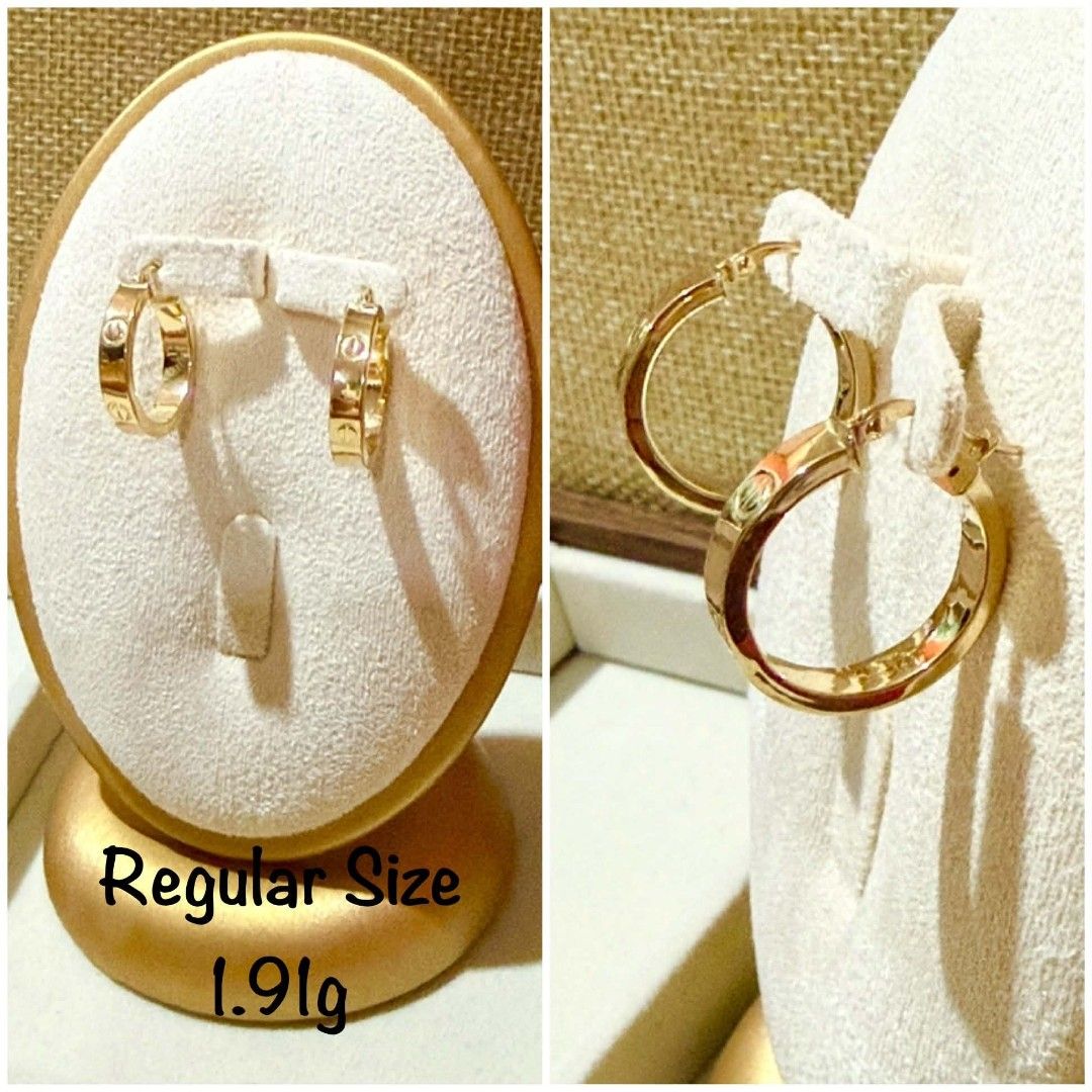 Love 18k Gold Electroform Earrings (Category: Earrings) located in Valenzuela. Submitted by absolutelychick (Listing ID 1439540525, Image 1). Description: 18k yellow gold electroform regular size 1.91g lbc with declared value insurance.
