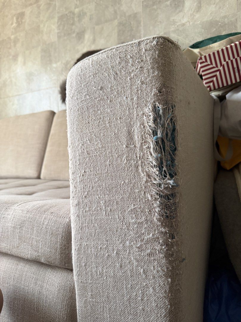 L-shaped sofa (5 seater) (Category: Sofas) located in Manila. Submitted by silverjan (Listing ID 1449020968, Image 2). Description: Got this for 35k 2 years ago. Only has minor issues but still in very good condition.