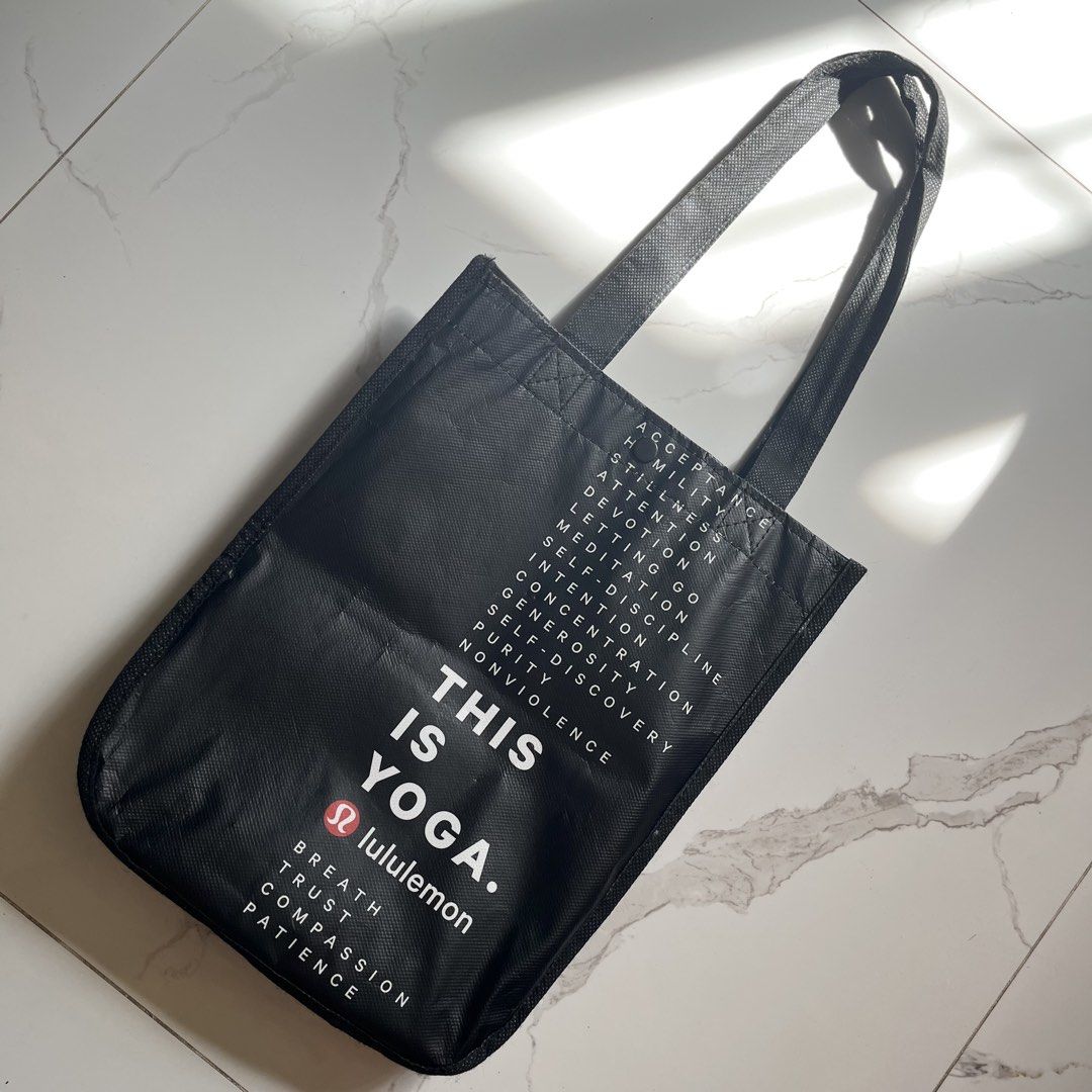 Lululemon Shop Bag (Category: Tote Bags) located in Taguig. Submitted by sdiph (Listing ID 1448989536, Image 2). Description: Original 100% *Yoga shop bag, Lululemon *Flexible use, can be for your gym slippers, shoes, dirty clothes, and many more!.