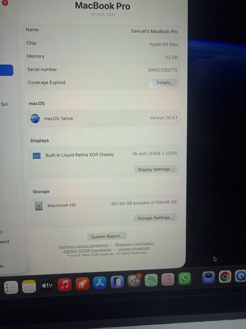 Macbook m1 Pro MAX 32GB/1TB506831878342594564