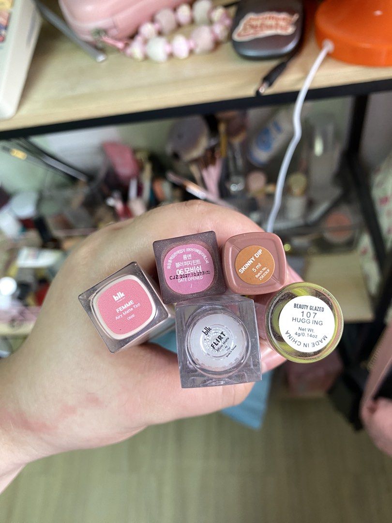 Makeup Declutter (Enigma, Grwm, Blk, Rom&nd, Ever Bilena, Beauty Glazed (Category: Makeup) located in Trece Martires City. Submitted by kurisebi (Listing ID 1448967526, Image 3). Description: All are used not more than 5x, others are only swatched Enigma Foundation in LW05 - ₱530 GRWM Shade Shifter in Blue - ₱250 SOLD GRWM Color Corrector in Medium Peach - ₱250 GRWM Blush in Pablo's Latte - ₱300 Rom&nd Glasting Gloss in Dim Mauve - ₱280 Rom&an Bl