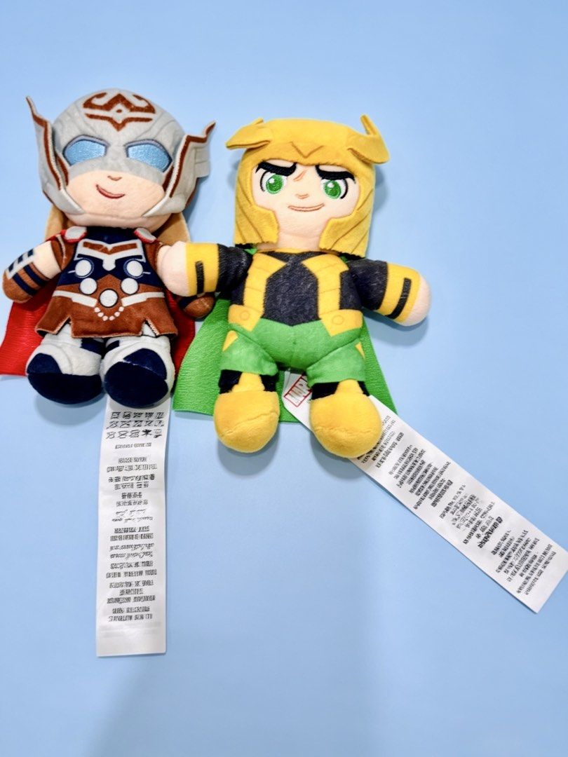 Marvel Thor and Loki Plush Toys (Category: Plushies & Soft Toys) located in Cebu City. Submitted by jessacelo30916 (Listing ID 1449076781, Image 1). Description: - Authentic Marvel Thor and Loki plush toys - Both come with original tags attached - Ideal for Marvel fans and collectors - Suitable for display or imaginative play.