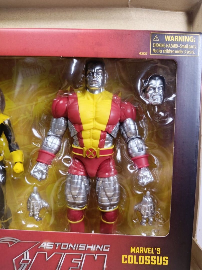 Marvel's Astonishing X-Men Colossus Action Figure (Category: Figurines & Statues) located in Quezon City. Submitted by tshelf (Listing ID 1449048475, Image 1). Description: - Marvel's Astonishing X-Men Colossus action figure - Comes in original packaging - Includes extra hands - Includes alternate head - Ideal for X-Men fans and collectors - Warning: Small parts, not suitable for children under 3.