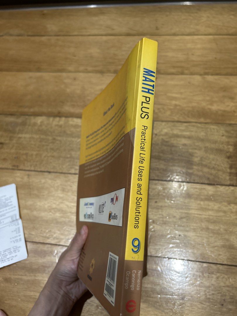 Math Plus 9: Practical Life Uses and Solutions Textbook (Category: Textbooks) located in Manila. Submitted by Declutterland (Listing ID 1448990091, Image 3). Description: - Math Plus (Practical Life Uses and Solutions) Grade 9 Textbook - Aligned with K-12 Curriculum - Designed for 21st-century learners - Develops Grade 9 learning competencies - Features illustrations, step-by-step examples, and assessments - Explores real-world applications of ma