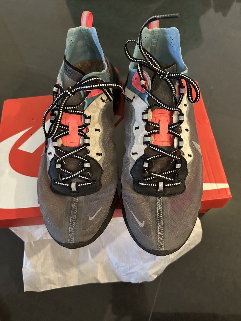 Nike React Element 87 Black Cool Grey Blue Chill (Category: Sneakers) located in Kuala Lumpur. Submitted by wynner_c. (Listing ID 1448986404, Image 1). Description: - Nike React Element 87 Sneakers - Colorway: Black/Cool Grey-Blue Chill - Size: US Men's 9.5 / US Women's 11 - Includes Original Nike Box - Unique Translucent Upper - Responsive React Cushioning - Ideal for Everyday Wear or Running.