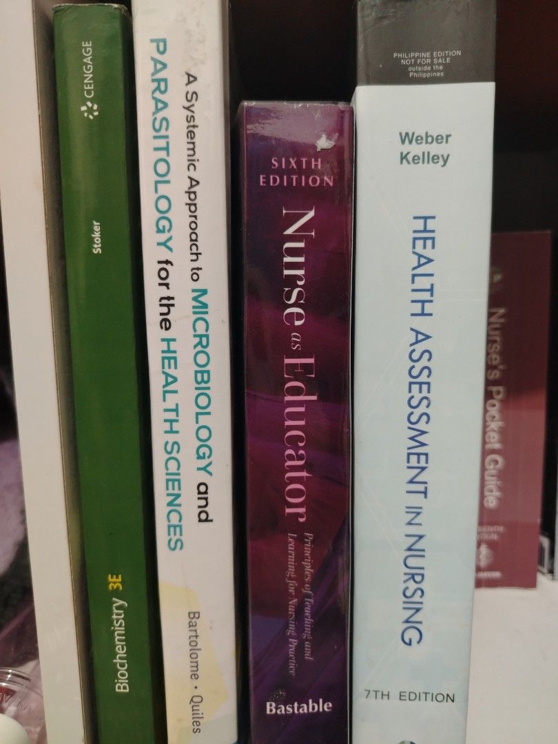NURSING BOOKS Bundles (Category: Textbooks) located in Manila. Submitted by yeuxflous.717 (Listing ID 1448950471, Image 1). Description: - Take all 4 Books - With plastic cover - All books have not been used - Ask for more pictures MOD: GCASH RFS: Shifted course.