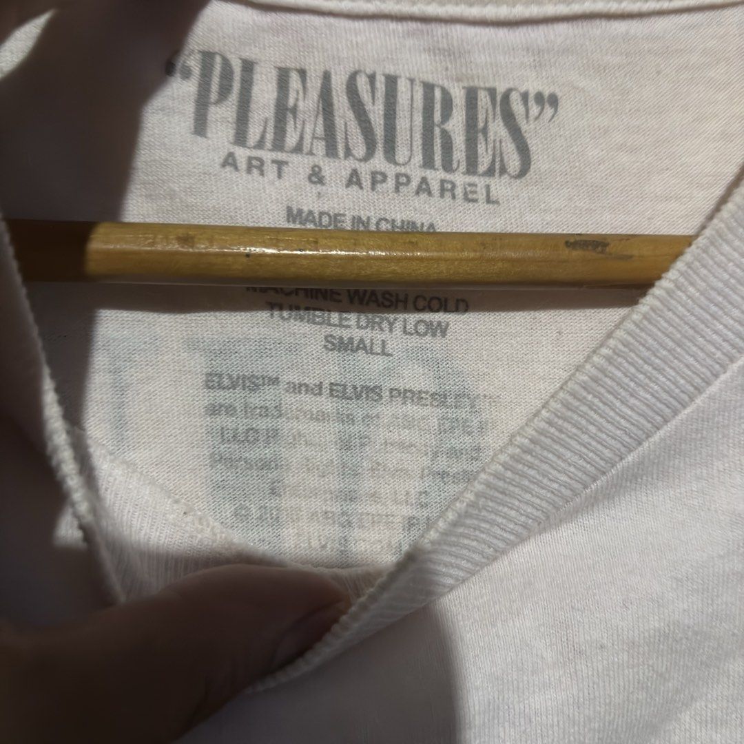 PLEASURES Elvis Presley (Category: Activewear) located in Dasmarinas. Submitted by arthrthriftcop. (Listing ID 1449048660, Image 3). Description: PLEASURES Elvis Presley Small 18.5 inches width 20.5 inches Length.