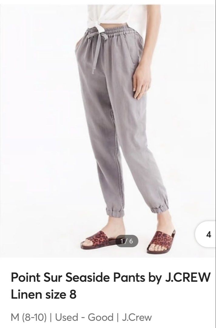 POINT SUR Grey Linen Blend Jogger Pants Size 8 (Category: Other Bottoms) located in La Trinidad. Submitted by whatnotcollections (Listing ID 1449049480, Image 1). Description: - Brand: POINT SUR - Color: Grey - Material: Linen blend - Features: Elastic waistband with drawstring, front and back pockets, cuffed ankles - Style: Casual wear Measurement in inches when laid flat: W: 16.5” L: 35.5” Slightly negotiable for sure buyers, no lowball please.