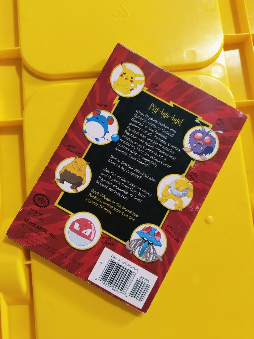 Pokemon: Psyduck Ducks Out Book by Scholastic (Category: Children's Books) located in Pasig City. Submitted by babylove2003 (Listing ID 1448923153, Image 2). Description: READ AND STORED Pokemon book titled 'Psyduck Ducks Out'. Features Misty, Psyduck, and a blue Pokemon. Published by Scholastic. Great for any Pokemon fan..