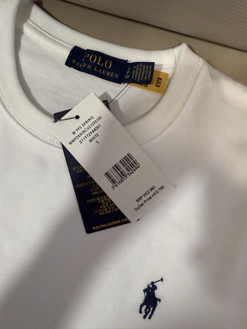 Polo Ralph Lauren tee （分類：T-shirt）位於 Hong Kong。 由 mmmanle 提交（商品編號 1449009479，圖片 3）。簡介： Polo 白色T恤 厚身 挺 香港Outlet 購買 買錯尺寸 原價790。