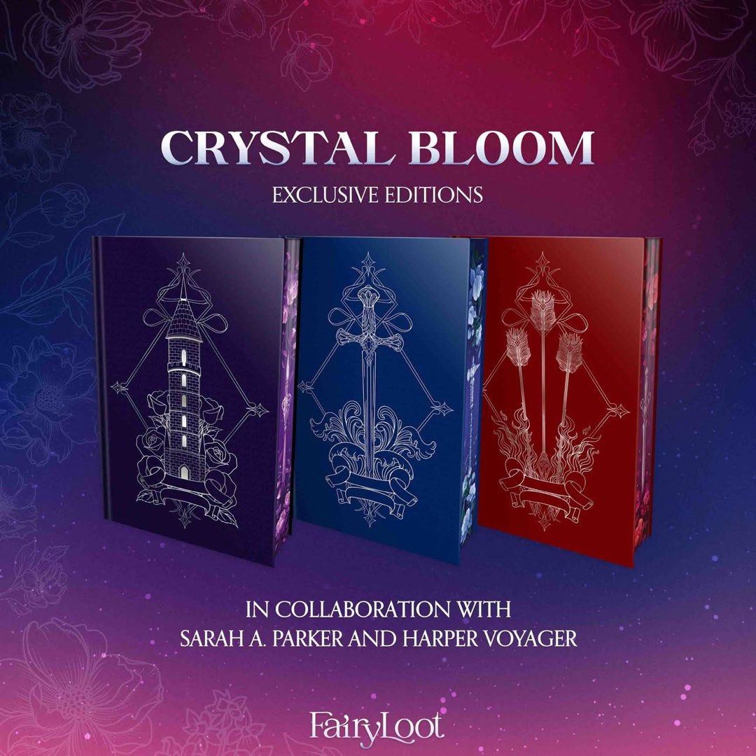 [PRE ORDER] Fairyloot Crystal Bloom (SEA CARGO) (Category: Storybooks) located in Iloilo. Submitted by hiddenpagss (Listing ID 1448982589, Image 2). Description: Fairyloot Edition. General Access (Signed or Unsigned Edition.) ❗️NOT YET ON HAND. ❗️AVAILABLE TO ORDER UNTIL AUGUST 10, 2026. ❗️STRICTLY PAYO. ETA: 3 - 5 MONTHS MOP: GCASH/METROBANK.