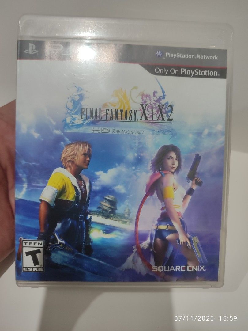 PS3 - Final FantasyX/X-2 HD Remaster (PRE-OWNED) "ALL" (Category: PlayStation) located in Mendez-Nunez. Submitted by sf2_gameshop (Listing ID 1448986876, Image 2). Description: PLEASE READ The disc contains the following: 1. Final Fantasy X 2. Final Fantasy X Eternal Calm 3. Final Fantasy X-2 4. Final Fantasy X-2 Last Mission 5. Credits and bonus audio CONDITION: Pre-loved item. Tested working. GENRE: Role-playing MODE: Single-player REGION: All 