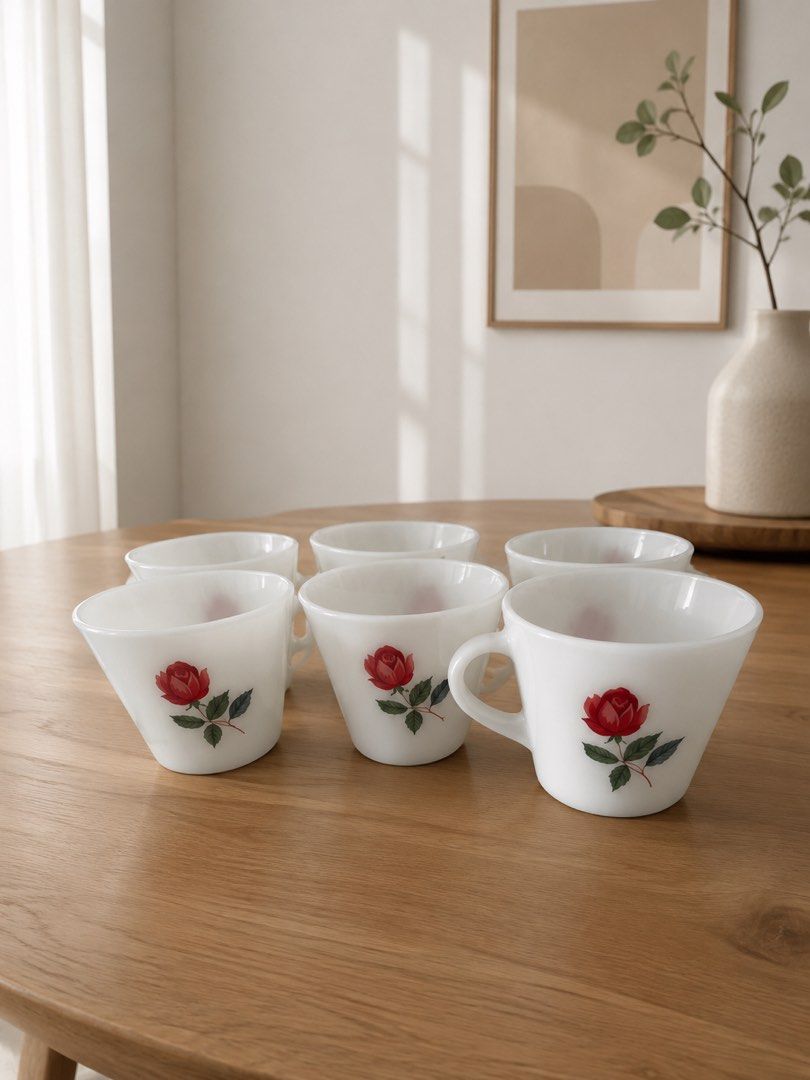pyrex june rose tea cup506132128135925760