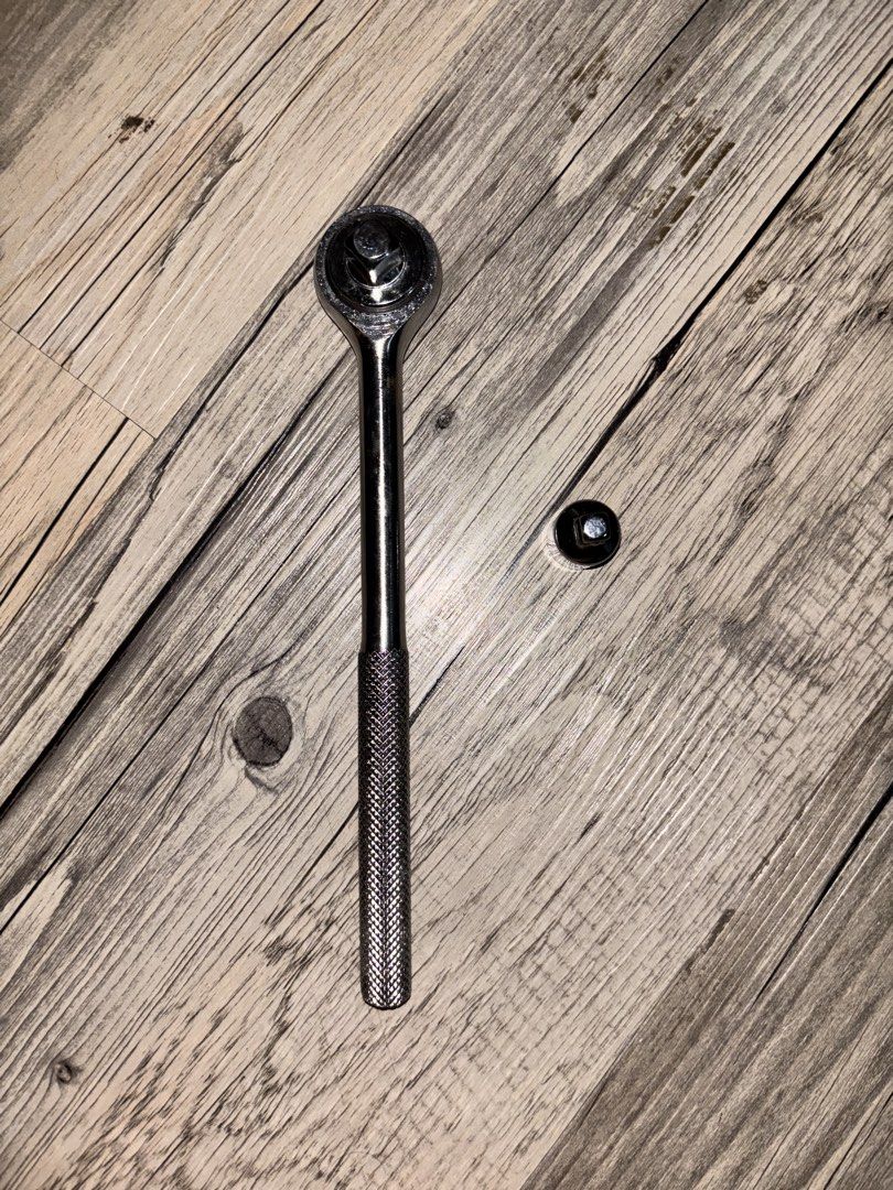 Ratchet Wrench with Socket Adapter (Category: Construction Tools & Equipment) located in Paranaque City. Submitted by riapgn_ (Listing ID 1449042155, Image 1). Description: - Ratchet wrench with knurled handle for enhanced grip. - Comes with a socket adapter. - Shows some signs of use but is fully functional. - Ideal for general repairs and DIY projects. - Ready for its next task. - Ratchet is 3/8 and a reducer to 1/4.