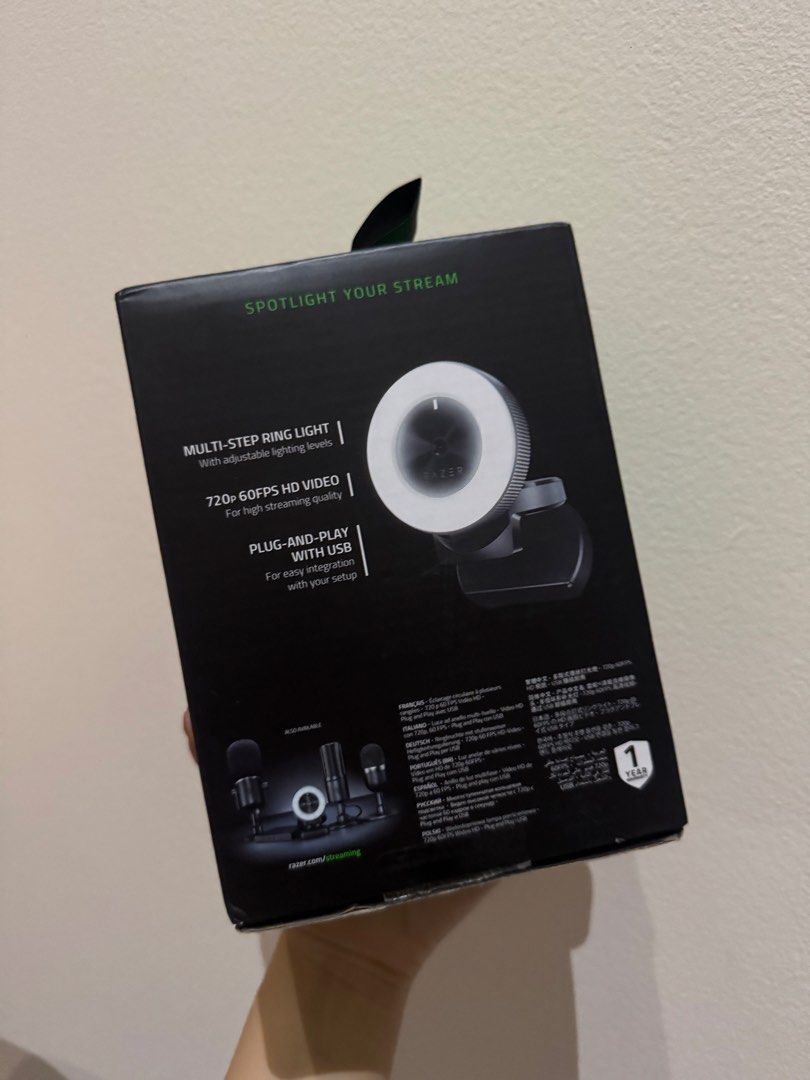 Razer Kiyo Broadcasting Camera with Ring Light (Category: Webcams) located in Makati City. Submitted by fast_preloveditemsforsale (Listing ID 1449068194, Image 2). Description: - Razer Kiyo Webcam - Very good condition like NEW - Built-in multi-step ring light with adjustable brightness - Plug and play via USB for easy setup - Perfect for streaming and video calls (I also have other streaming items like sound mixer, ring light, mic etc, message m