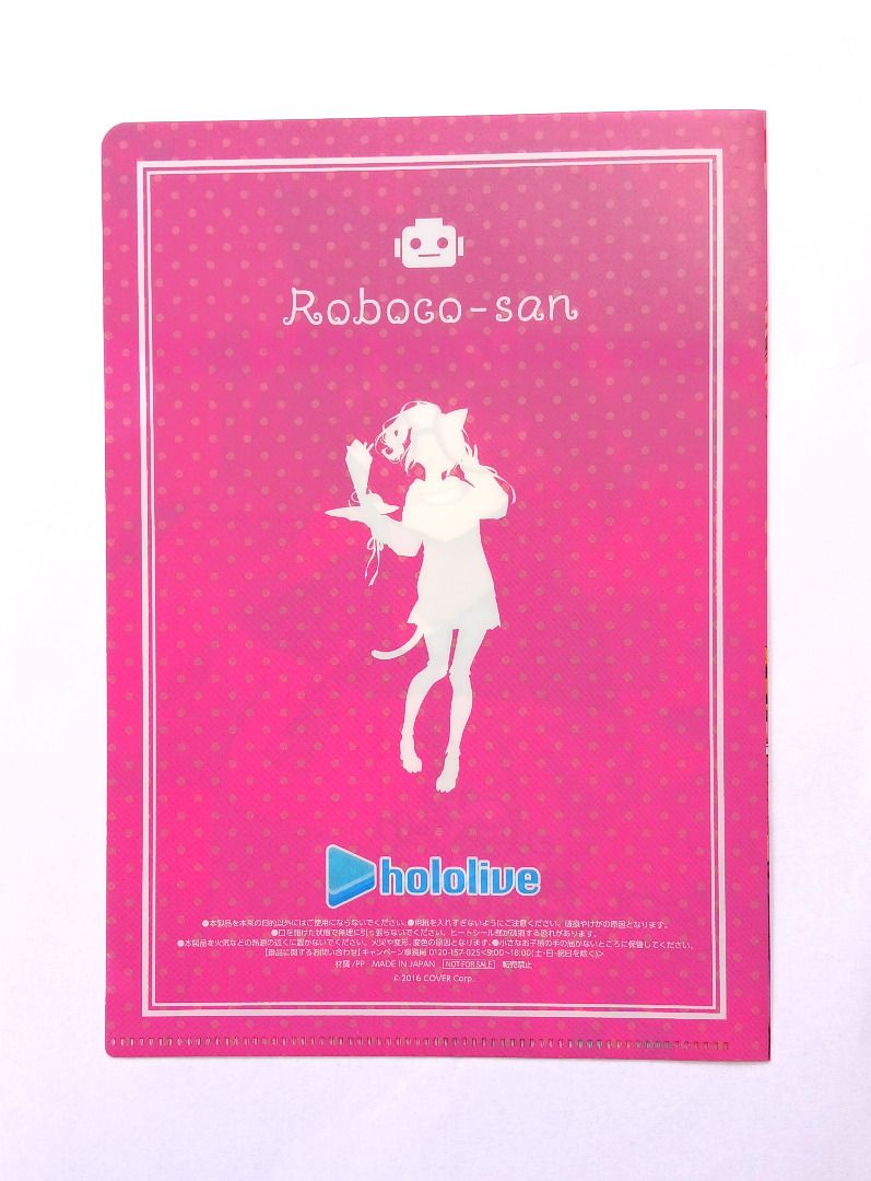 Roboco-san Hololive A5 Clear File Folder (Category: Stationery & School Supplies) located in Iloilo. Submitted by jrmagallanes78 (Listing ID 1449046990, Image 2). Description: A5 size clear file folder featuring anime vtuber Roboco-san from Hololive. Item was released in Japan in October 2021 as a bonus item for purchasing specific products at FamilyMart stores. Item is UNSEALED and in VERY GOOD condition with a small dent and scuff marks. Dimens