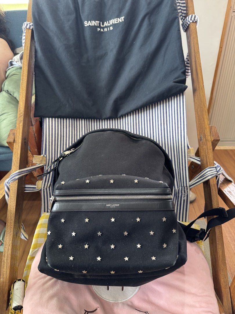Saint laurent backpack (Category: Luxury Bags & Wallets) located in Cagayan de Oro. Submitted by rjstz (Listing ID 1449071813, Image 2). Description: saint laurent backpack made in italy star w card and dustbag authentic!! slightly negotiable .