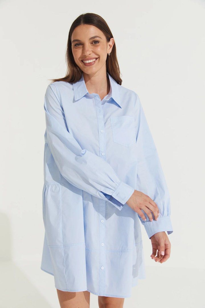 SANDRO Tiered Mini Shirt Dress (Category: Dresses) located in Naga. Submitted by threadedtreasures (Listing ID 1449003194, Image 2). Description: Like new! So pretty and classy! 😍 Faveeee!💖 S-L.