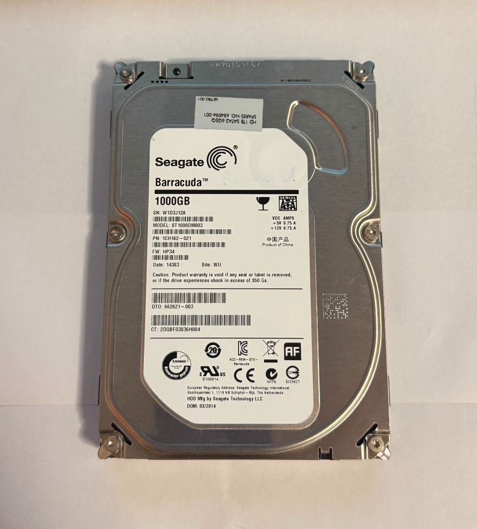 Seagate Barracuda 3.5" 1TB HDD SATA 7200rpm