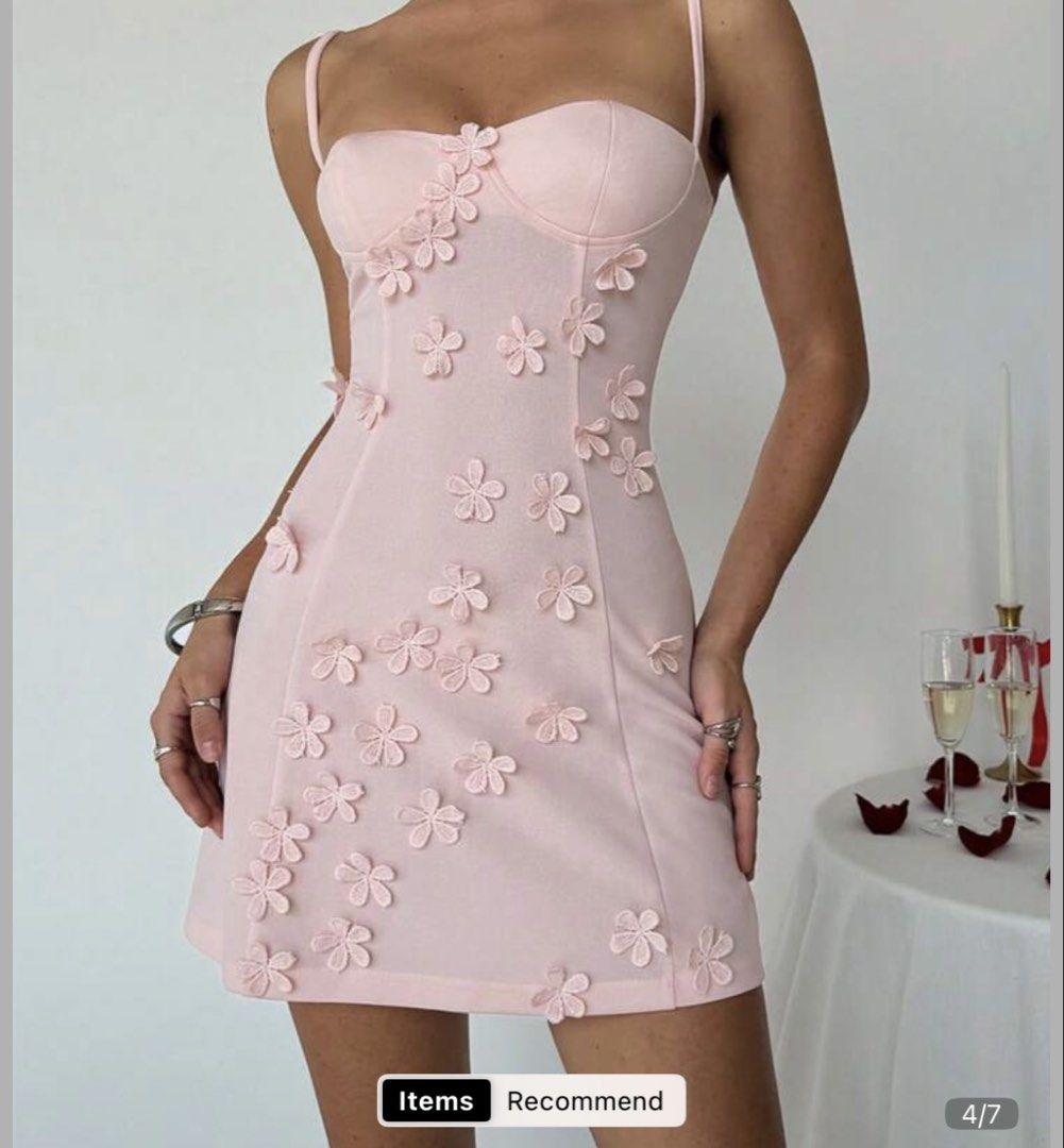 SHEIN PINK FLORAL DRESS (Category: Dresses) located in Manila. Submitted by idbsells (Listing ID 1448986348, Image 1). Description: DECLUTTERING ‼️ Used once only, bought it from SHEIN for 500+php (XS-S) .