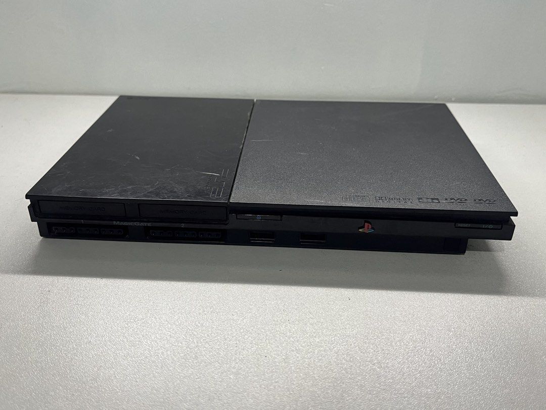 Sony PlayStation 2 PS2 Console - Black (Category: PlayStation) located in Bulacan. Submitted by zkayden (Listing ID 1448900034, Image 1). Description: Selling a black Sony PlayStation 2 console. It's the slim model. Some scratches on the top surface from normal use. Includes the console and one game disc. Great for retro gaming. MOD: J&T, Lalamove, LBC 🚚 Shipping fee is shouldered by the buyer. MOP: MariBank & GCash 💳 Payment first. Orders will