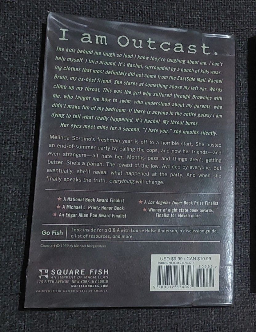 Speak by Laurie Halse Anderson (Category: Storybooks) located in Balagtas. Submitted by a.tuazon75 (Listing ID 1449057016, Image 2). Description: paperback flaws: pages heavy yellowing ⭐️based in balagtas ⭐️MOP: GCASH ONLY ⭐️MOD: lalamove, J&T, LBC ‼️ dm me for any inquiries ‼️delivery fees should be covered by the buyer. ‼️LUZON AREA ONLY.