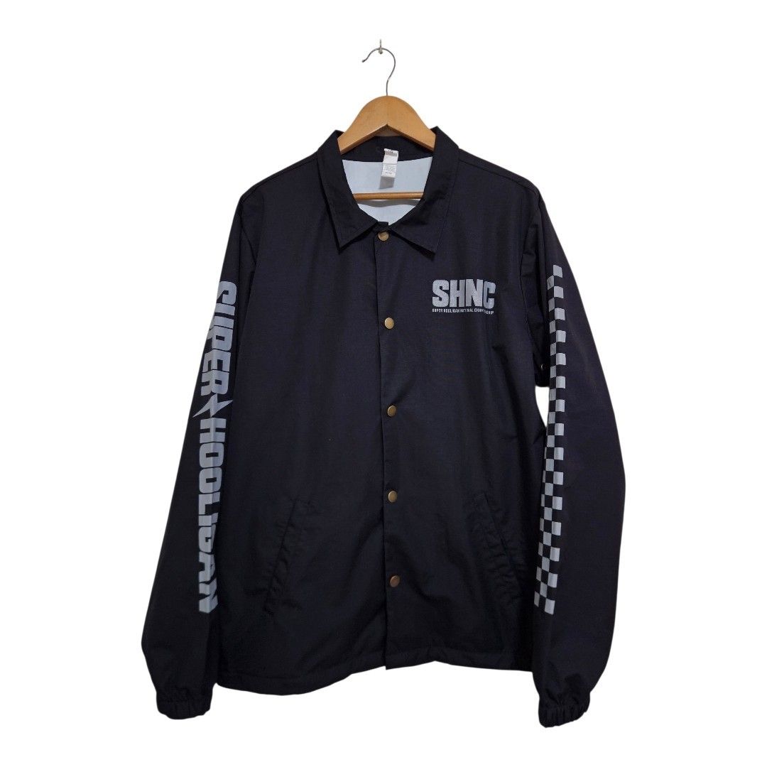 Super hooligan national championship coach jacket (Category: Coats, Jackets and Outerwear) located in Baguio. Submitted by fadexquisite (Listing ID 1449044628, Image 1). Description: Super hooligan national championship coach jacket Large 30x23 Excellent condition 500 plus ship fee.
