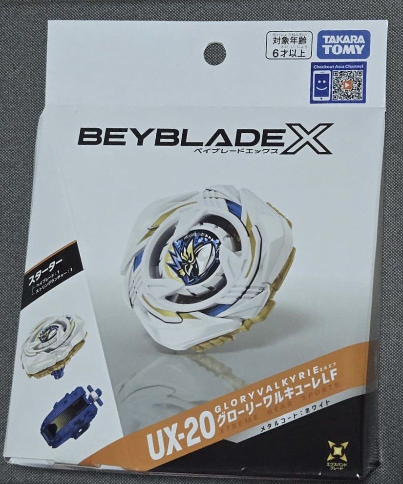（已售）TAKARA TOMY BEYBLADE X UX-20 陀螺 女武神 全新港版有曲 （分類：動作及對戰玩具）位於 Hong Kong。 由 konpeito_rx78 提交（商品編號 1449084854，圖片 1）。簡介： （已售） 全新港版UX20未開過有code一盒 圖2為我正在使用的女武神作為示範 圖3為展示目前已知無固鎖陀螺 面交：將軍澳線及觀塘線優先 。