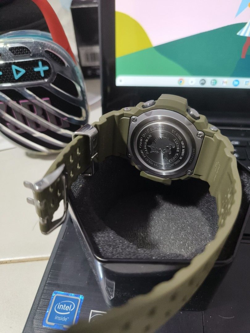 $230 (Category: Men's Watches) located in Singapore. Submitted by Qizmo (Listing ID 1448972767, Image 3). Description: - Green G-Shock Rangeman watch - Multi Band 6 Atomic Timekeeping - Triple Sensor (Altitude, Barometer, Compass) - Tough Solar Power - Water Resistant - Comes with Original Box - Ideal for Outdoor Adventures & Everyday Wear.