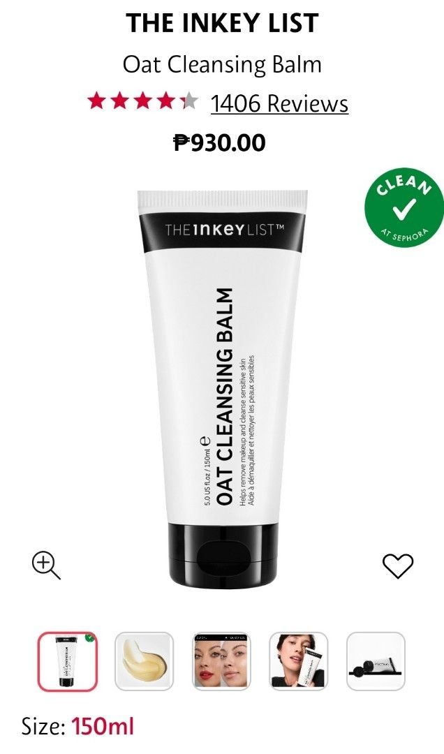 The Inkey List Oat Cleansing Balm 150ml (Category: Face Care) located in Imus. Submitted by a.niko (Listing ID 1449015003, Image 1). Description: - The Inkey List Oat Cleansing Balm - 150ml tube - Effectively removes makeup - Cleanses sensitive skin - Ideal for a gentle cleanse.