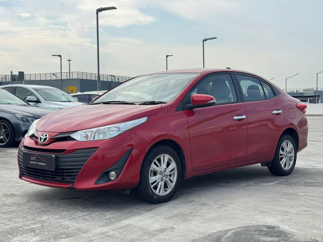 Toyota Vios 1.5 E (A) (Category: Used Cars) located in Singapore. Submitted by infinitywheelz (Listing ID 1448987253, Image 2). Description: Reliable 1.5L dual VVT-I engine, 7 speed CVT automatic with sequential shiftmatic, airbags, ABS, traction control, keyless entry/start. Original infotainment system, electric folding side mirrors, sport rims, leather upholstery, knockdown rear seats. Agent maintained unit! Warranty for engine and gearbox til