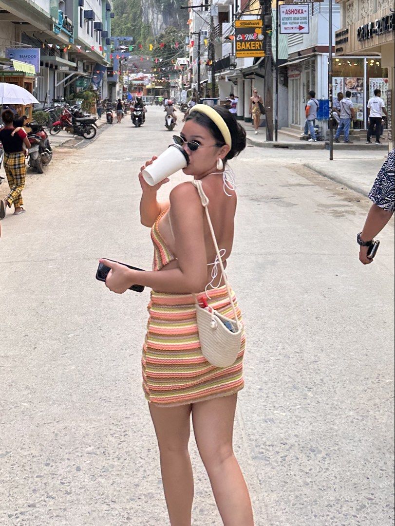 Backless Triangular Top & Skirt Set (Category: Sets or Coordinates) located in Pasay City. Submitted by pamygarciaaa (Listing ID 1449023983, Image 3). Description: Worn twice for a beach trip.