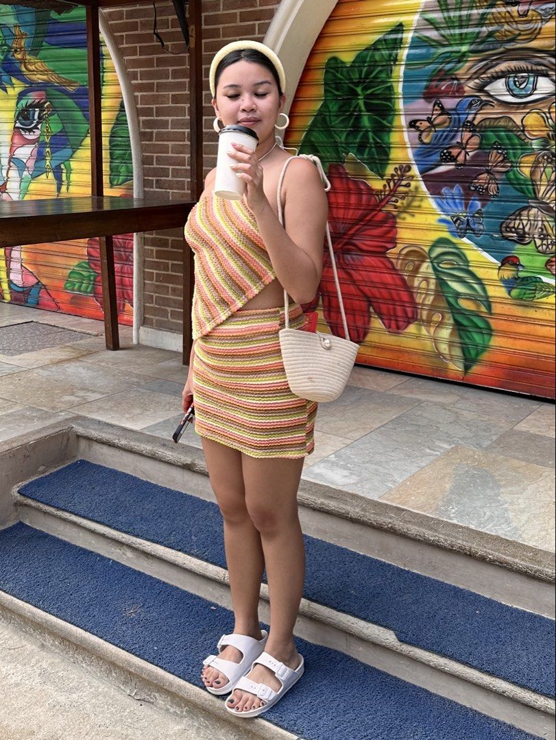 Backless Triangular Top & Skirt Set (Category: Sets or Coordinates) located in Pasay City. Submitted by pamygarciaaa (Listing ID 1449023983, Image 2). Description: Worn twice for a beach trip.