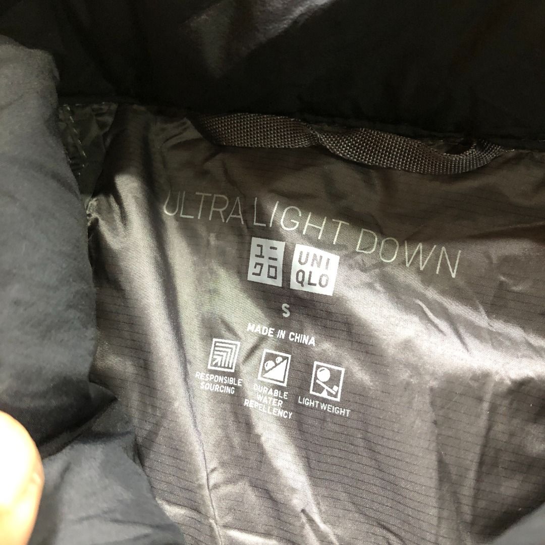 UNIQLO Ultra Light Down Jacket Black Size Small Men's (Category: Coats, Jackets and Outerwear) located in Santa Rosa. Submitted by sergids (Listing ID 1448938689, Image 3). Description: UNIQLO Ultra Light Down Jacket Black Size Small Men's Great condition. Check fitting tops to ensure this fits you. Dimensions below are exact measurements, see pics as well for comparison. 9/10 Condition and Colorway Dimensions: Check pic slide for actual size and