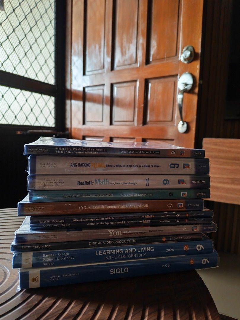 Various School Textbooks - Math, Science, English, History (Category: Textbooks) located in Manila. Submitted by renji06 (Listing ID 1448981618, Image 2). Description: - Bundle of school textbooks - Subjects include Math, Science, English, and History - Mix of Grade 9 and other levels - Ideal for extr study materials or reference - Sold as a set - Please check photos for specific titles.