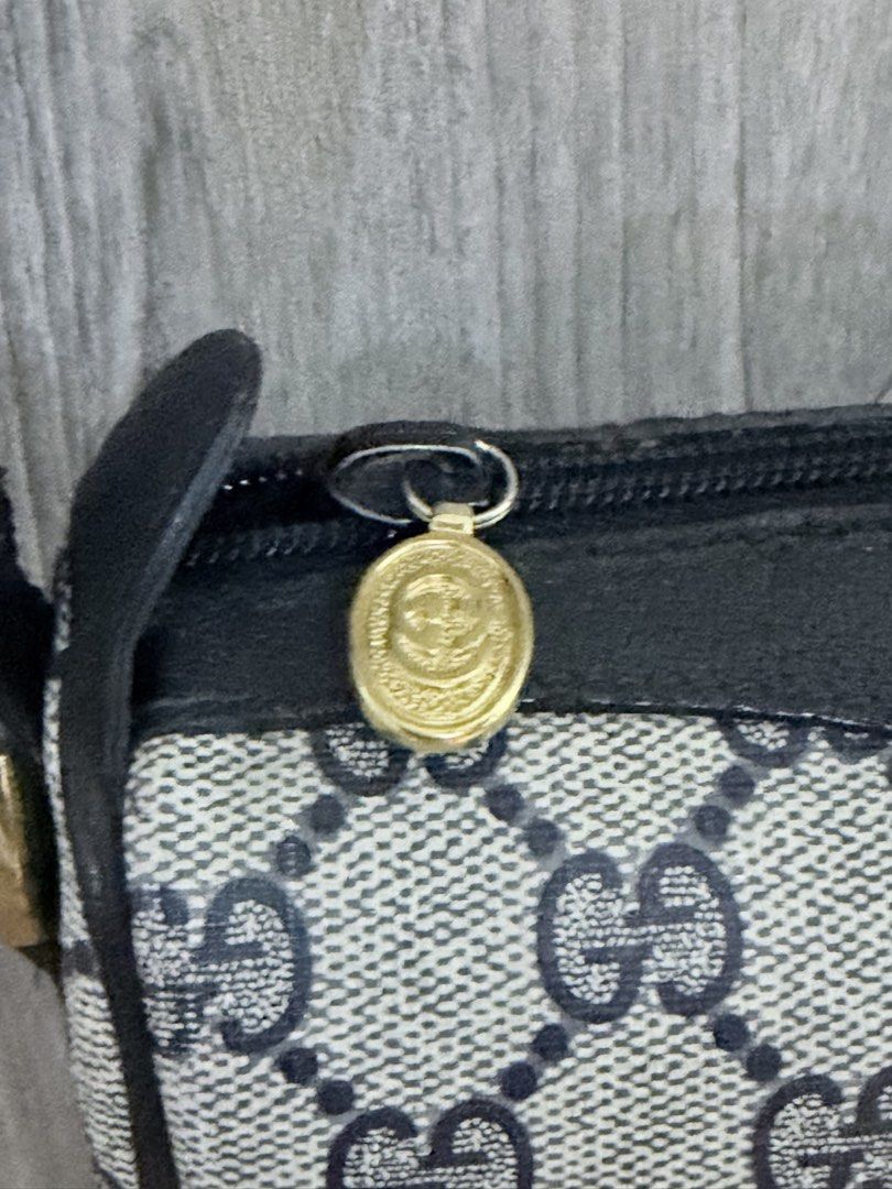 Authentic Gucci Monogram Canvas & Leather Crossbody Bag (Category: Luxury Bags & Wallets) located in Manila. Submitted by vra.luxe (Listing ID 1449028178, Image 3). Description: - Classic Gucci crossbody bag - Iconic GG monogram canvas - Black leather trim - lining inside changed into soft leather - Gold hardware details - Spacious interior for essentials - Adjustable strap for comfortable wear - Timeless piece for your collection.