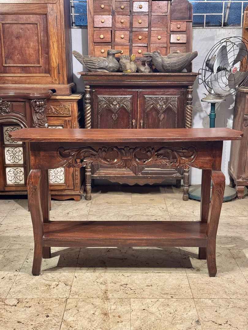 Vintage Long Console Table (Category: Tables & Sets) located in Manila. Submitted by sinaunang_gamit (Listing ID 1448984886, Image 3). Description: Vintage Long Console Table Length: 48 inches Height: 30 inches Width: 12 inches ₱7500.