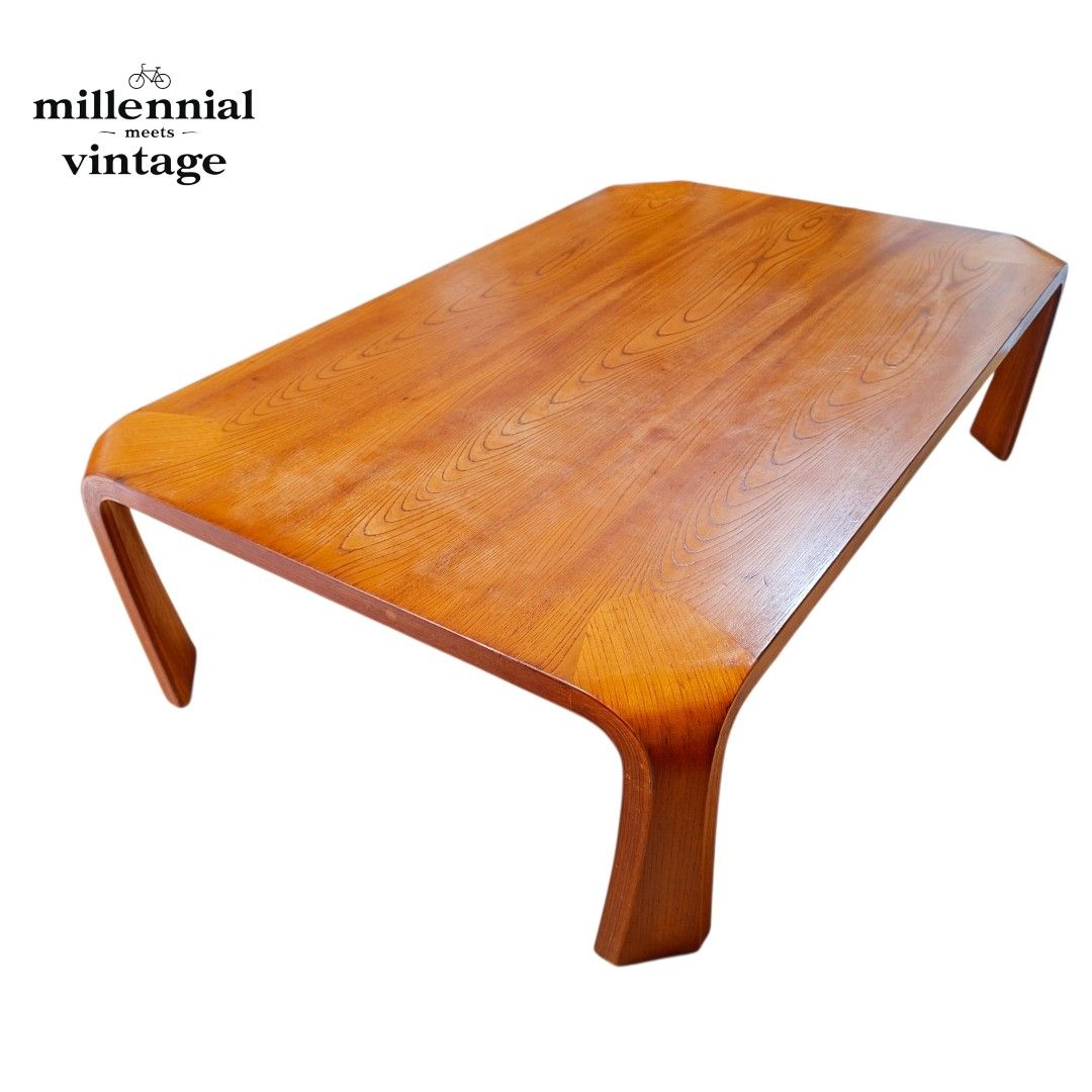 Vintage Tendo Mokko Low coffee table (Category: Tables & Sets) located in Dasmarinas. Submitted by millennialmeetsvintage (Listing ID 1448983947, Image 1). Description: A beautifully crafted vintage Tendo Mokko low table featuring the brand's signature bentwood design and clean, minimalist silhouette. Made in Japan, this timeless piece showcases a warm wood grain that complements both mid-century modern and Japandi interiors. Condition: • Structu