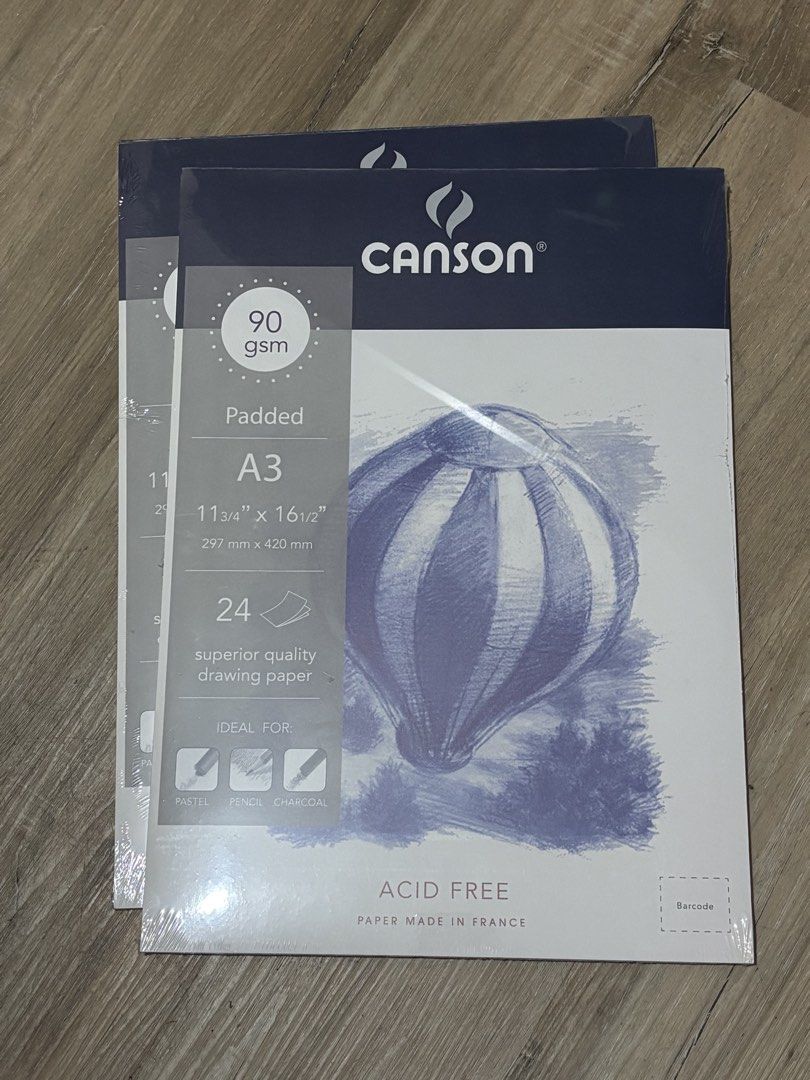 A3 Canson Balloon Sketch Pad, 90gsm (Category: Craft Supplies & Tools) located in Bacoor. Submitted by oddlet0506 (Listing ID 1449290100, Image 1). Description: TAKE ALL, 2pcs: ₱400 (discounted price) A3 Size 90 gsm 24 sheets RFS: Extra stocks .