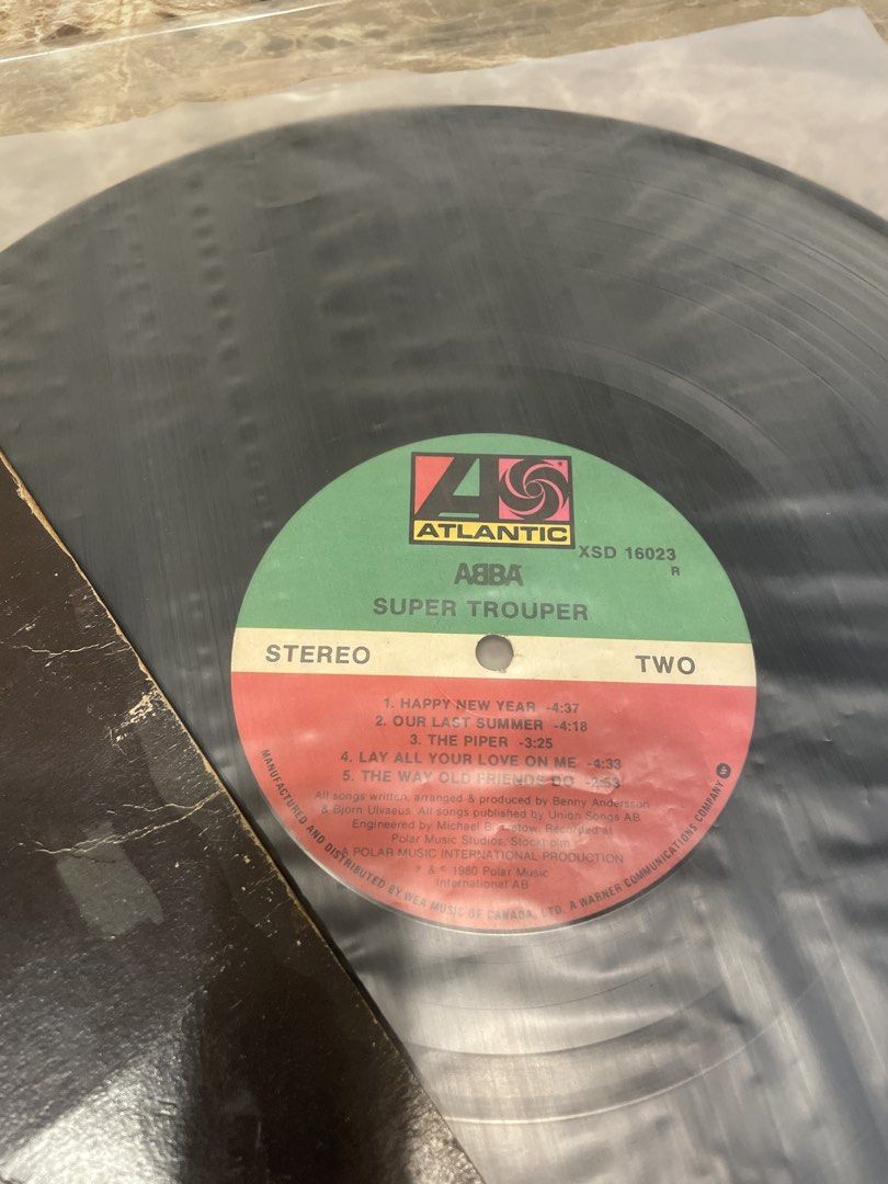 ABBA Super Trouper Vinyl Record Atlantic Records (Category: Vinyls) located in Paranaque City. Submitted by TrendyBoutique.ph (Listing ID 1449181570, Image 2). Description: - ABBA Super Trouper vinyl record - Includes hit songs: 'Super Trouper', 'The Winner Takes It All', 'Happy New Year' - Released on Atlantic Records - Produced by Benny Andersson & Björn Ulvaeus - A must-have for any ABBA fan's collection - As Is Where Is .