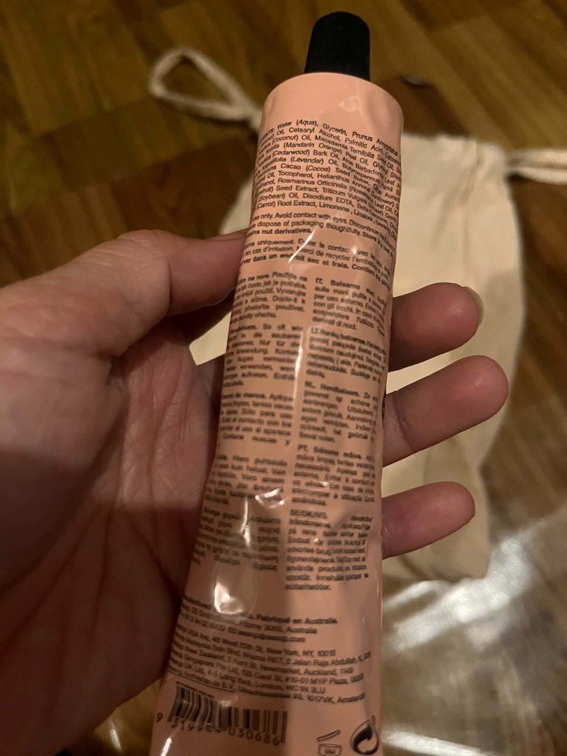 Aesop Resurrection Aromatique Hand Balm 75ml (Category: Hands & Nails) located in Iloilo. Submitted by wanderzee (Listing ID 1449191452, Image 3). Description: - Aesop Resurrection Aromatique Hand Balm - 75ml tube - Includes a drawstring pouch - Ideal for dry hands - Absorbs quickly for a non-greasy feel - Leaves hands feeling soft and hydrated - Features a refreshing citrus and woody aroma -Personally purchased in Aesop store in HK.