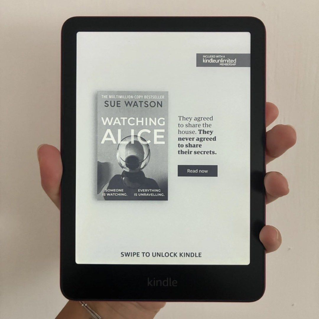 Kindle Paperwhite 12th Generation 16GB SA568B Raspberry (Category: E-Readers) located in Manila. Submitted by fromdublin.withlove (Listing ID 1449251692, Image 2). Description: Fully working, factory reset and deregistered from Amazon account. Very good overall condition with some minor marks/scratches from previous use and a patch of sticky residue on the rear. Please view all photos for the best description of condition. Original box and chargi