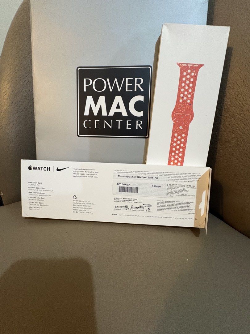Apple Watch Nike Band - Magic Ember (Category: Wearables & Smart Watches) located in Quezon City. Submitted by helloqicks (Listing ID 1449224538, Image 3). Description: Original Apple Nike Watch Silicone Sport Band Strap - Magic Ember 🔘 ➖ 42mm S/M ➖ Compatible with Apple Watch 38mm, 40mm, 41mm, and 42mm (small case size group) ➖ 46mm M/L ➖ Compatible with Apple Watch 44mm, 45mm, 46mm, 49mm (large case group) ➖ Original, brandnew and sealed from 