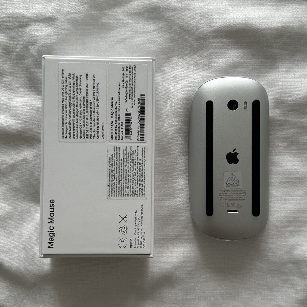 Apple White Magic Mouse Model A1657 Lightning Cable (Category: Mouse & Mousepads) located in Quezon City. Submitted by molilies (Listing ID 1449191893, Image 2). Description: RFS: Tested it a few times, need funds Selling for a sibling Mouse, lightning cable, and box included No issues, in good condition 📍 Loyola Heights, Quezon City, Metro Manila 👥 But First, Coffee, Katipunan, QC 👥 Kenny Rodger’s Roasters, Katipunan, QC 👥 Mendiola Peace Arc