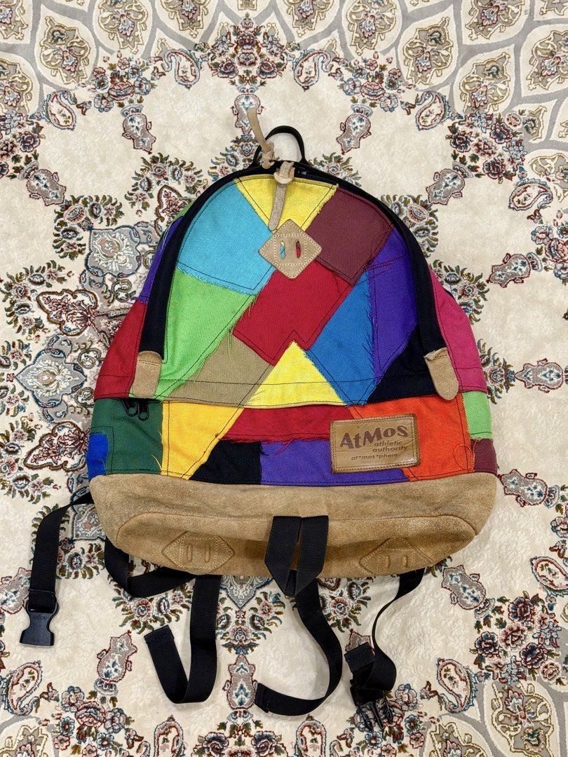 Atmos Patchwork Daypack (Category: Backpacks) located in Kuala Lumpur. Submitted by nik_ap (Listing ID 1449157354, Image 1). Description: Kondisi cemerlang, 9/10. Bebas defect. Solid. Design lawa. Rare. Berminat, terus dm!👍🏻🚀.