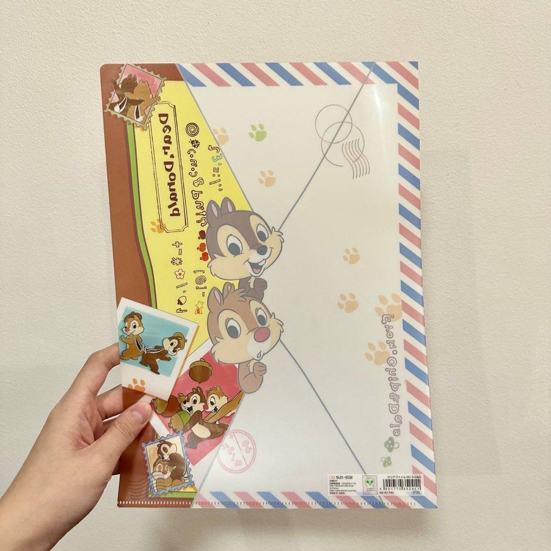 [Authentic] Disney Chip ’n Dale A4 Clear File Folder Airmail Envelope Document Organizer School Office Folder (Category: Stationery & School Supplies) located in Quezon City. Submitted by brandedusagoodies (Listing ID 1449193033, Image 2). Description: Authentic Disney Chip ’n Dale A4 clear file folder featuring a cute vintage airmail envelope design with Chip and Dale. Perfect for organizing school papers, worksheets, documents, certificates, an