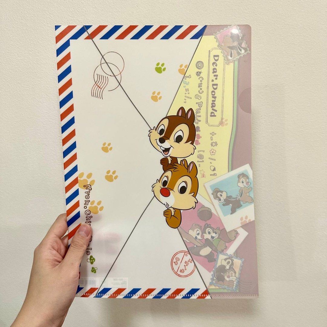 [Authentic] Disney Chip ’n Dale A4 Clear File Folder Airmail Envelope Document Organizer School Office Folder (Category: Stationery & School Supplies) located in Quezon City. Submitted by brandedusagoodies (Listing ID 1449193033, Image 1). Description: Authentic Disney Chip ’n Dale A4 clear file folder featuring a cute vintage airmail envelope design with Chip and Dale. Perfect for organizing school papers, worksheets, documents, certificates, an