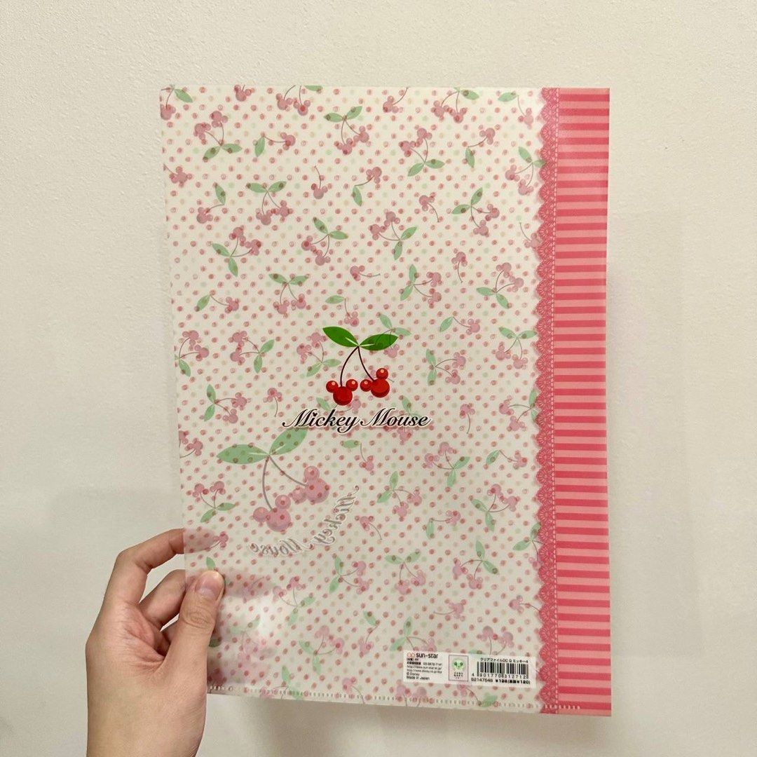 [Authentic] Disney Mickey Mouse Cherry A4 Clear File Folder Cherry Pattern Document Organizer School Office Folder (Category: Stationery & School Supplies) located in Quezon City. Submitted by brandedusagoodies (Listing ID 1449191742, Image 2). Description: Authentic Disney Mickey Mouse A4 clear file folder featuring a sweet cherry pattern with Mickey-inspired accents. Perfect for organizing school papers, worksheets, documents, certificates, and