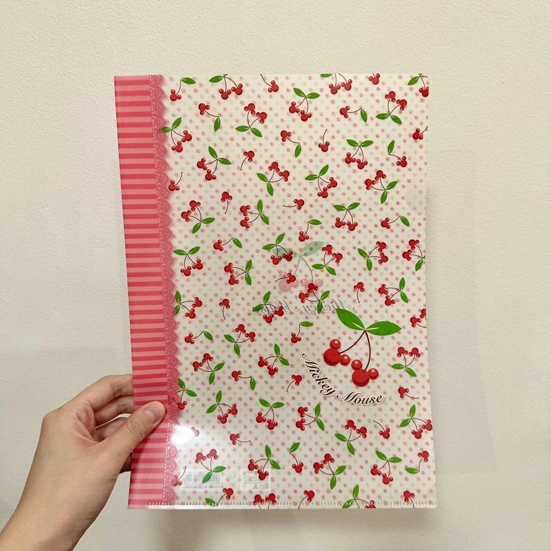 [Authentic] Disney Mickey Mouse Cherry A4 Clear File Folder Cherry Pattern Document Organizer School Office Folder (Category: Stationery & School Supplies) located in Quezon City. Submitted by brandedusagoodies (Listing ID 1449191742, Image 1). Description: Authentic Disney Mickey Mouse A4 clear file folder featuring a sweet cherry pattern with Mickey-inspired accents. Perfect for organizing school papers, worksheets, documents, certificates, and
