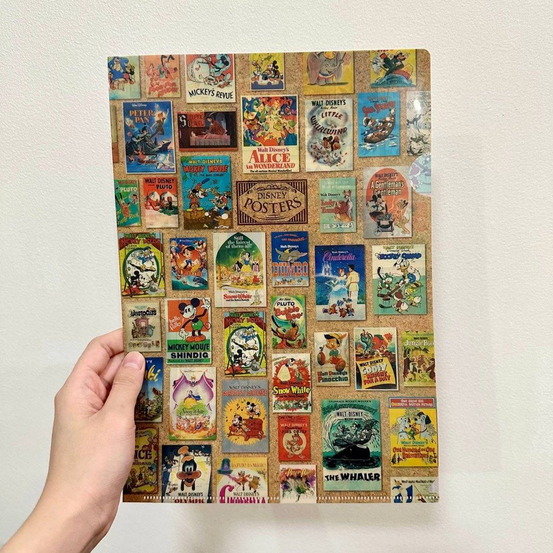 [Authentic] Disney Vintage Posters A4 Clear File Folder Classic Disney Document Organizer School Office Folder (Category: Stationery & School Supplies) located in Quezon City. Submitted by brandedusagoodies (Listing ID 1449189172, Image 1). Description: Authentic Disney Vintage Posters A4 clear file folder featuring a collage of classic Disney movie posters and vintage artwork. Perfect for organizing school papers, worksheets, documents, certific